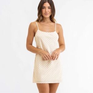 RHYTHM. Bonnie Check Slip Mini Dress Mocha SZ XL New With Tags Rhythm Cream